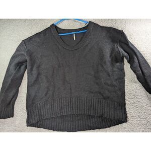Free People Sweater Womens Size Extra Small Black Long Sleeve Knit Sweater NEW